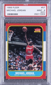 1986/87 Fleer #57 Michael Jordan Rookie Card – PSA MINT 9 (OC)
